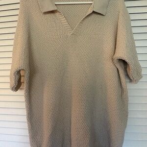 Classic Cream V-Neck Knit Sweater
